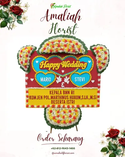 Karangan Papan Bunga Pernikahan di Jakasampurna
